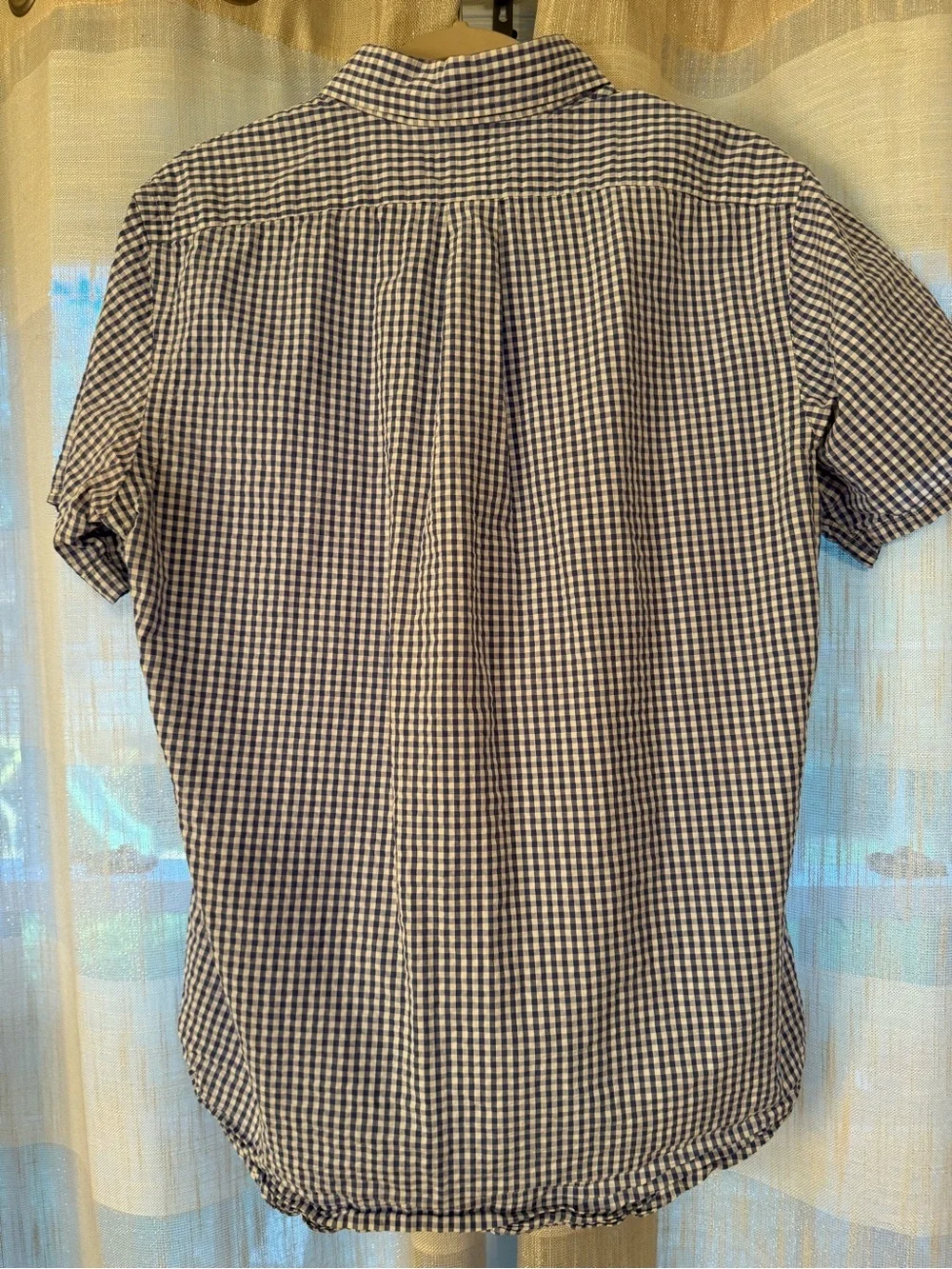 Polo by Ralph Lauren Navy and White Gingham Short-Sleeve Button-Down Shirt